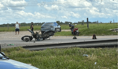 Motociclista fica gravemente ferido após acidente na BR-101
